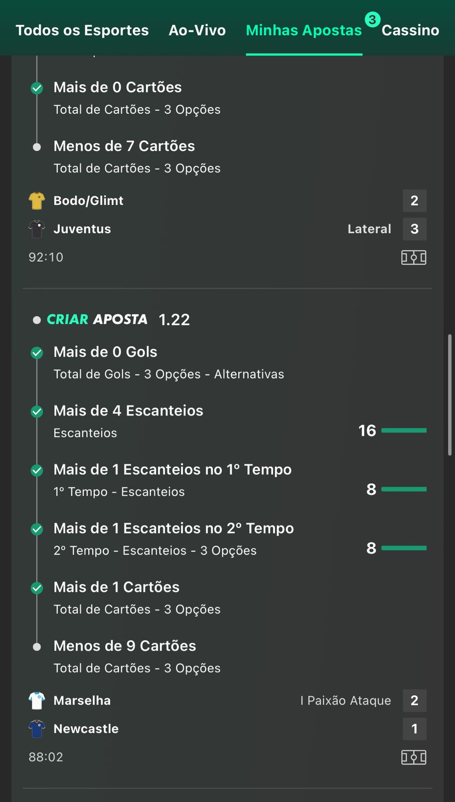 Aposta Múltipla - Borussia Dortmund vs Villarreal - Odd 1.66